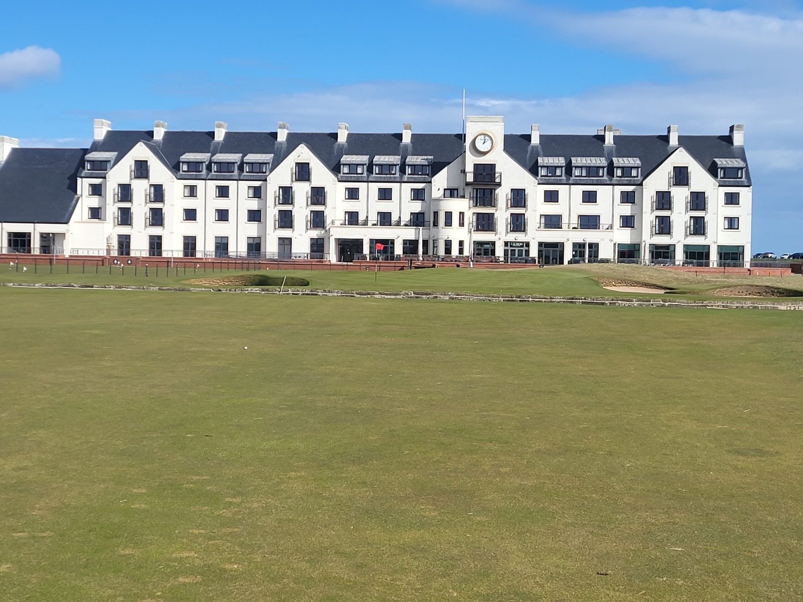 17th hole island fairway drone shot